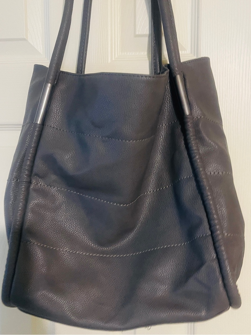Neiman Marcus Black Leather Shoulder Tote